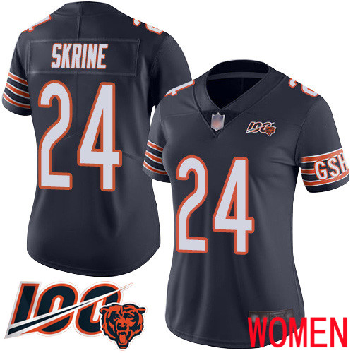 Chicago Bears Limited Navy Blue Women Buster Skrine Home Jersey NFL Football #24 100th Season